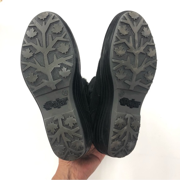 Pajar black quilted faux fur lined tall winter snow boot Size 38 - Picture 4 of 13